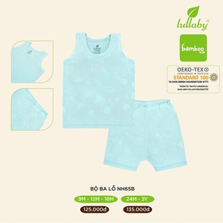 Bộ ba lỗ sợi tre bé trai bé gái LULLABY BAMBOO cực xinh thoáng mát