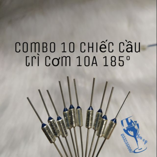 Combo 10 cầu chì - trở nồi cơm 250v 10A 185°c