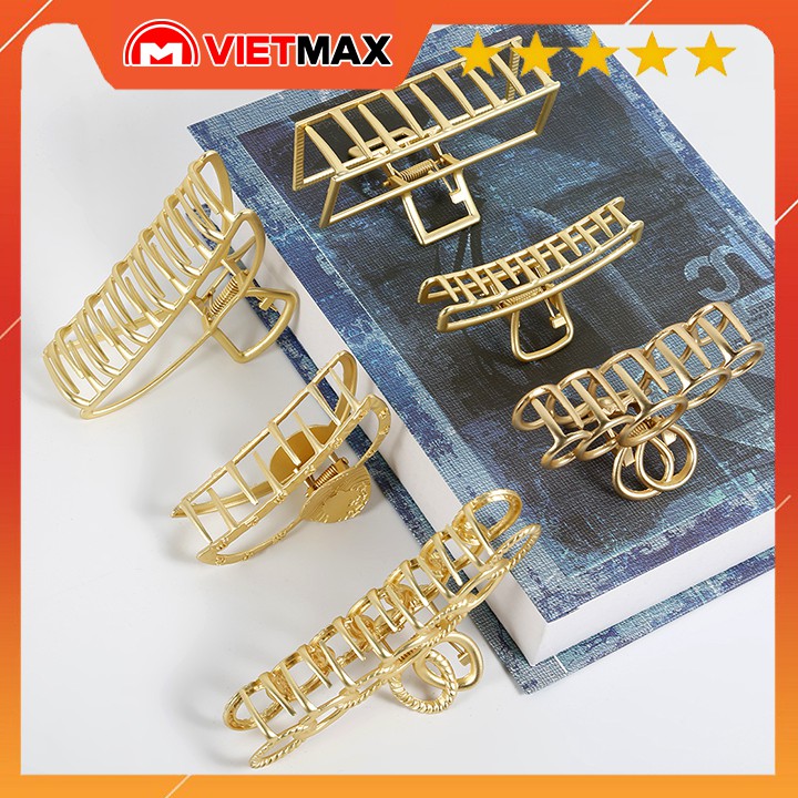Kẹp Tóc Kim Loại Cỡ Vừa Loại 8cm Phong Cách Hàn Quốc Xinh Xắn Cho Nữ
