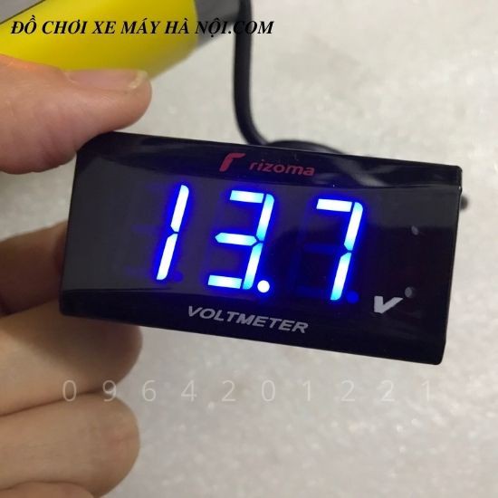Đồng hồ đo vôn bình, báo giờ xe máy 12v 3in1 (đo thời gian , vôn bình , nhiệt độ)