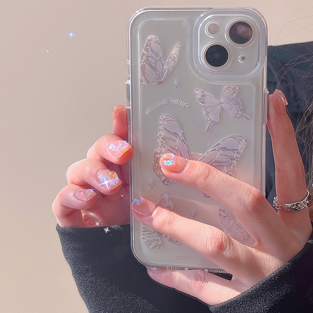 Ốp Điện Thoại TPU Acrylic Mềm Chống Mồ Hôi Đính Nơ Cho IPhone 14 13 12 11 Pro Max X XR 8 7 Plus Ultra