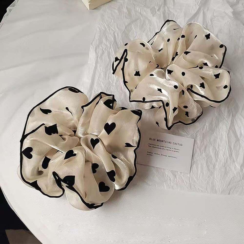 Dây Cột Tóc Đuôi Ngựa Chất Liệu Organza In Họa Tiết Chấm Bi Dễ Thương Cho Bạn Gái 1 Tuổi