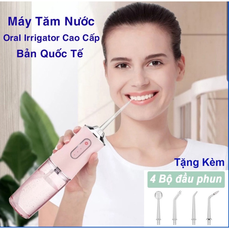 Máy Tăm Nước Cầm Tay Vệ Sinh Răng Miệng Oral irrigator Sạc Pin Chống Thấm Nước IPX7