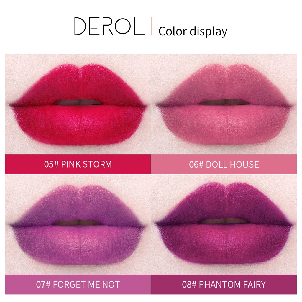 [Hàng mới về] Son lì DEROL chống thấm nước lâu trôi với 12 màu lựa chọn