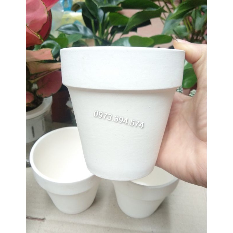 Chậu đất nung size to (size 10cmx12cm)_ Trồng sen đá, xương rồng, cây để bàn