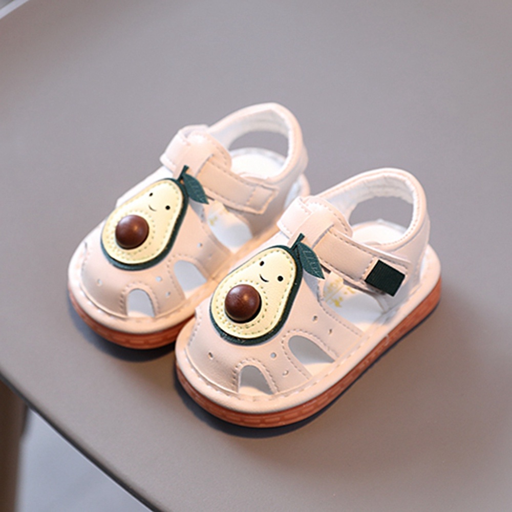 Giày sandal họa tiết quả bơ hoạt hình có âm thanh cho bé gái 0-2 tuổi