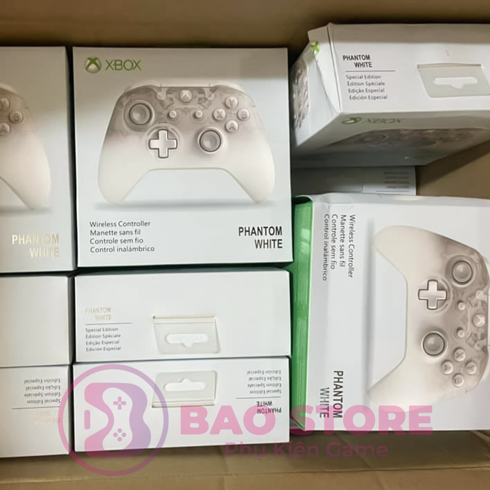 Tay cầm XBOX ONE S hàng chính hãng Phantom WHITE, tay cầm chơi game XBOX sử dụng trên PC,Laptop