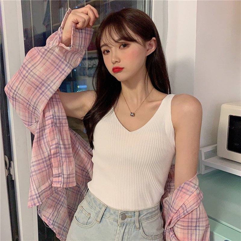 Áo Len Không Tay Cổ Chữ V Phong Cách Hàn Quốc Dành Cho Bạn Nữ | BigBuy360 - bigbuy360.vn