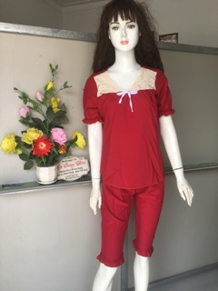 bộ lửng kate lụa cổ viền ren