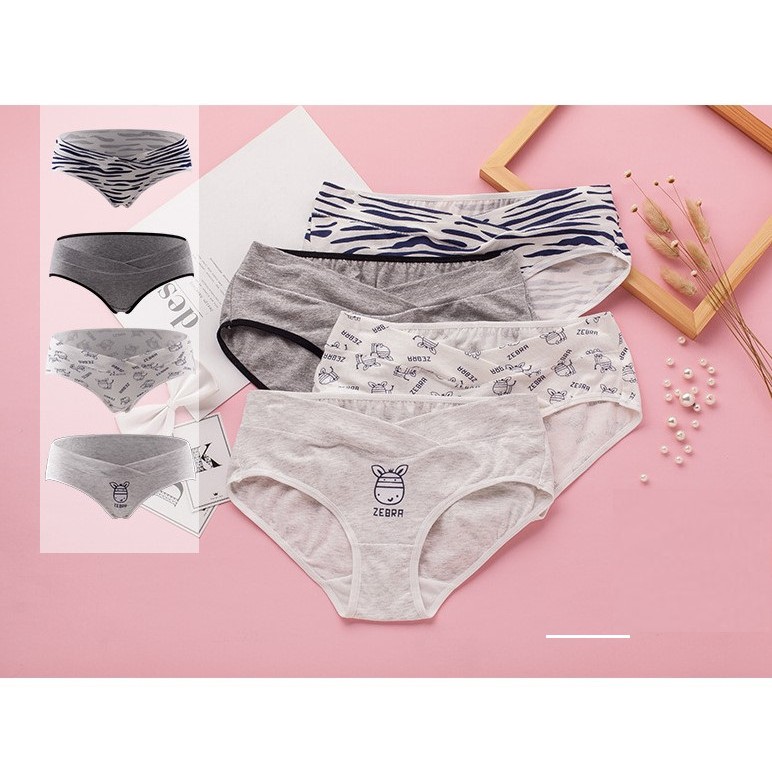 Set 4 QUẦN LÓT BẦU Cạp Chéo Cotton Cao Cấp - Kháng Khuẩn - BAO CHẤT LƯỢNG - GL01