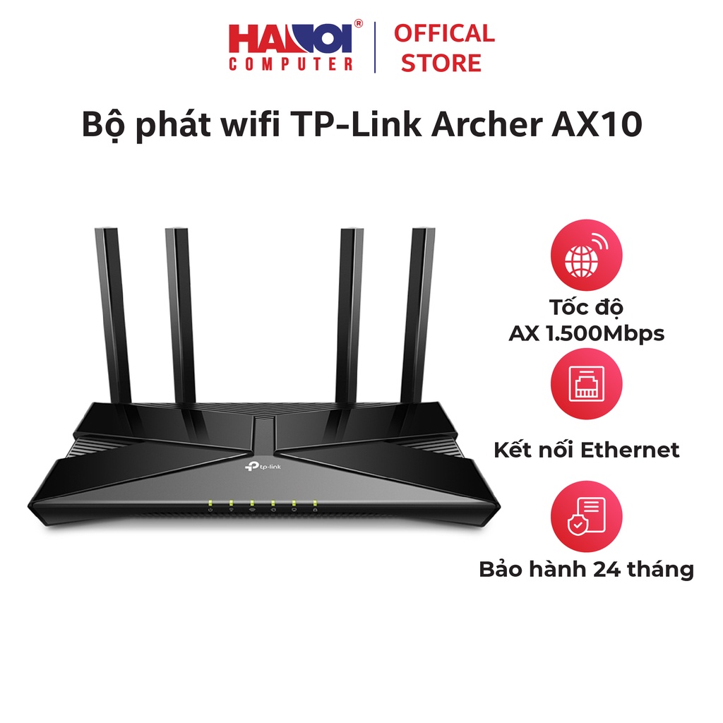 Bộ phát wifi TP-Link Archer AX10 (Wi-Fi 6, AX1500), CPU 3 nhân 1.5GHz