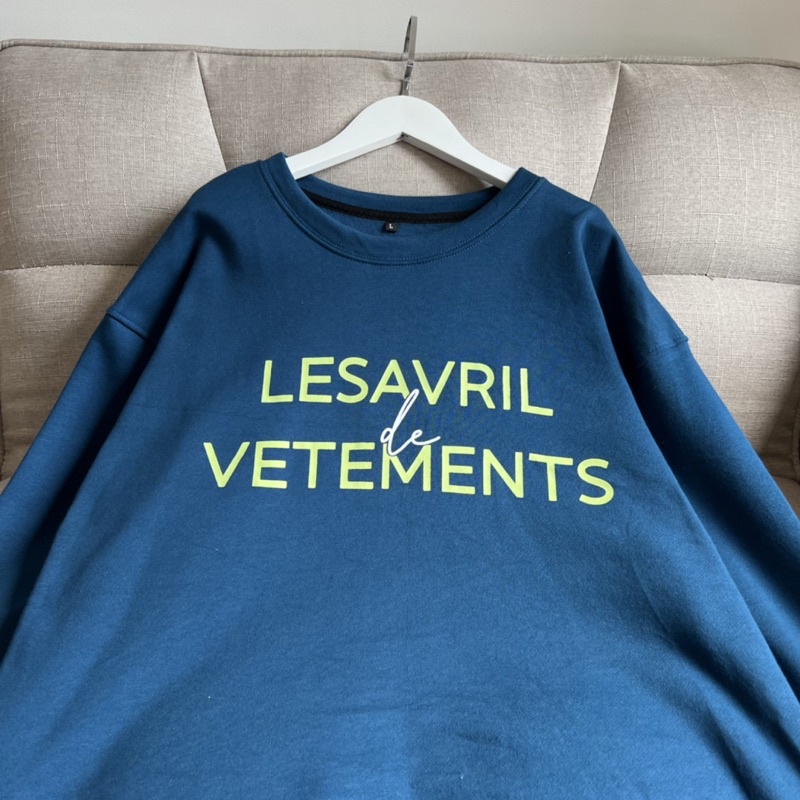 (sẵn) Áo sweater tay dài form rộng nỉ bông LESA unisex (nam nữ mặc được)