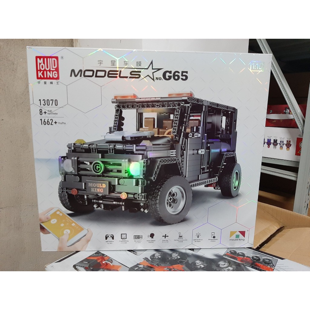 Lắp ghép Mô hình xe oto vượt địa hình màu đen mouldking 13070 có động cơ và điều khiển từ xa