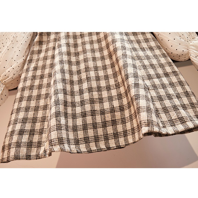 [Mã WAMT1505 giảm 10K đơn 0K] 🌸Hàng Order🌸 Váy Kẻ Bigsize Phối Tay Chấm Bi Nơ Ngực Tiểu Thư Dịu Dàng🌸Hàng Quảng Châu | BigBuy360 - bigbuy360.vn