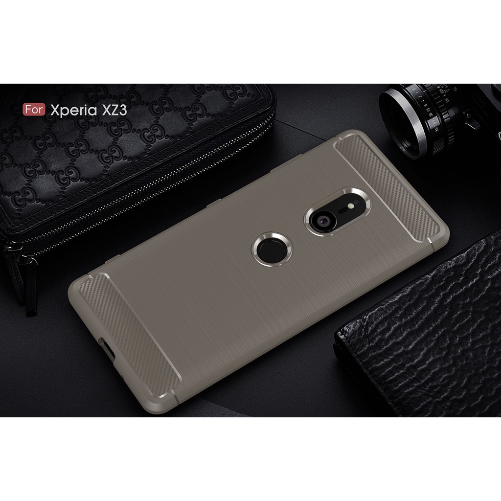 Ốp điện thoại vân sợi carbon chống sốc cho Sony Xperia XZ3 XZ1 XZ2 Premium XZ2 Compact XZ1
