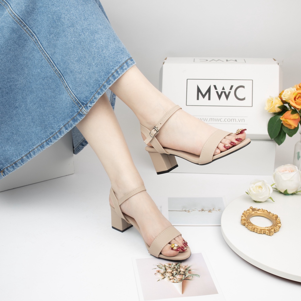 Giày Cao Gót Thời trang MWC  sandal cao gót basic đế vuông 5cm thanh lịch NUCG-3950