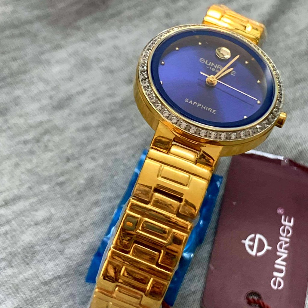 Đồng hồ Sunrise Nữ L9949AA-G-X Viềng đá Swa sang trọng - kính saphire chống trầy - b