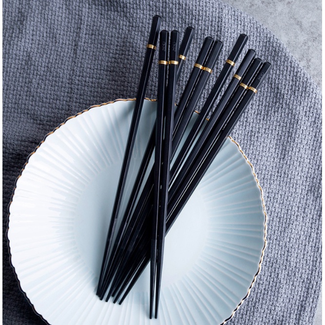 Set 5 đôi đũa hợp kim mạ vàng T03