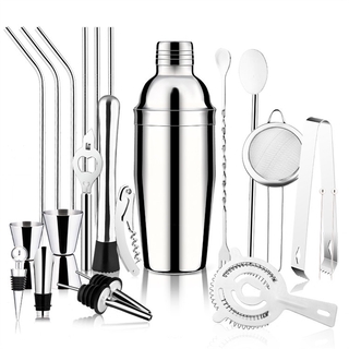 Bộ 26 Món Dụng Cụ Pha Chế Đồ Uống Bằng Thép Không Gỉ 750ml