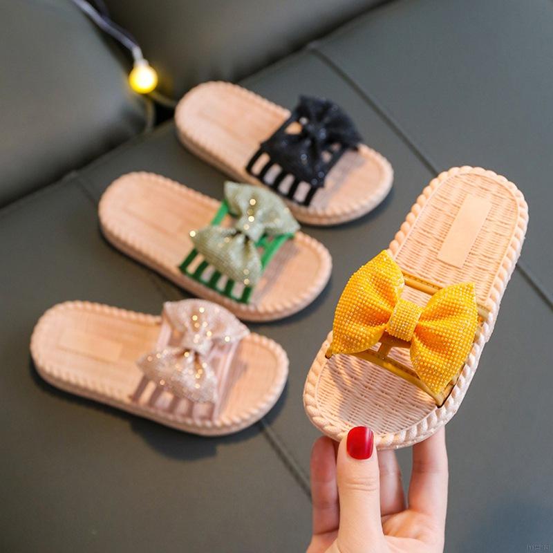 Dép đi trong nhà đính nơ xinh xắn thời trang cho bé gái