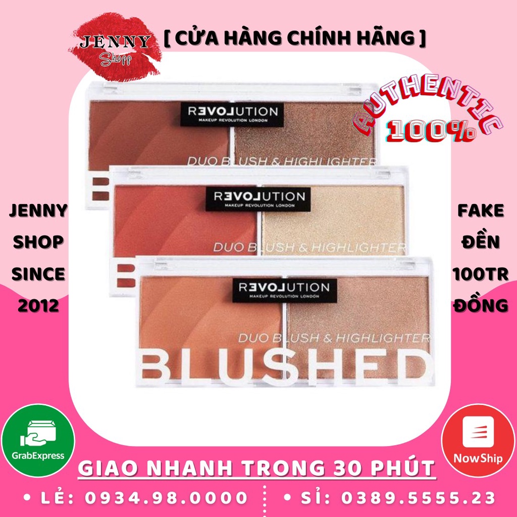 Bảng Phấn Má &amp; Bắt Sáng 2 Ô Makeup Revolution Duo Blush &amp; Highlighter