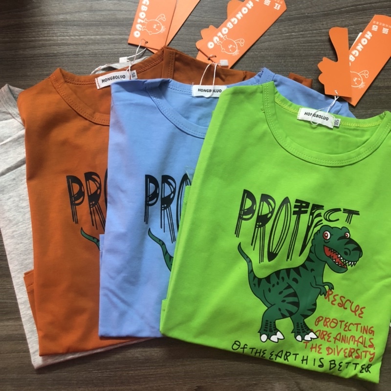 Áo khủng long bé trai Herokids chất vải cotton co giãn 4 chiều