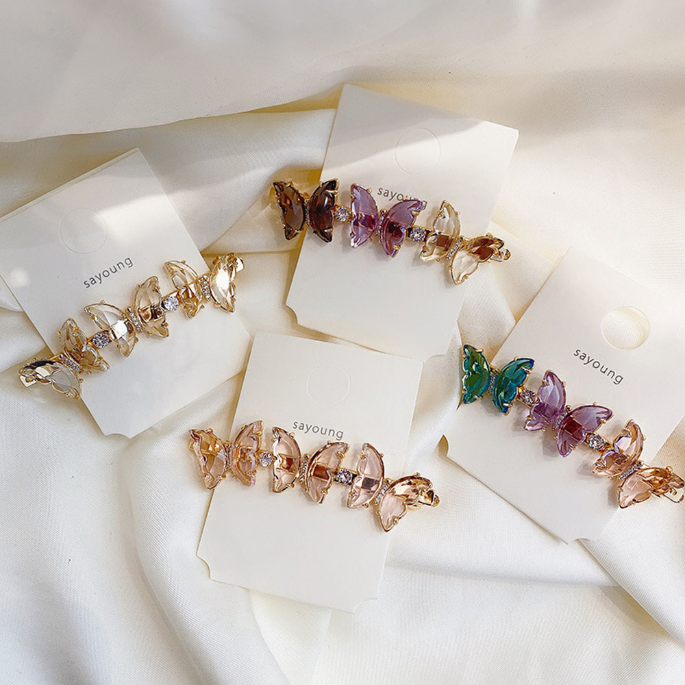 Kẹp Tóc Hình Bướm Đính Đá Thời Trang Cho Nữ