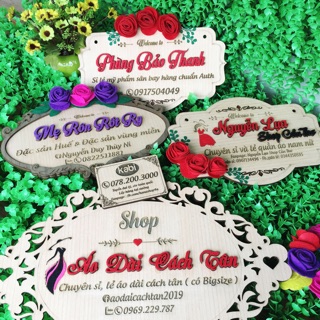 Combo 5 bảng gỗ tên shop