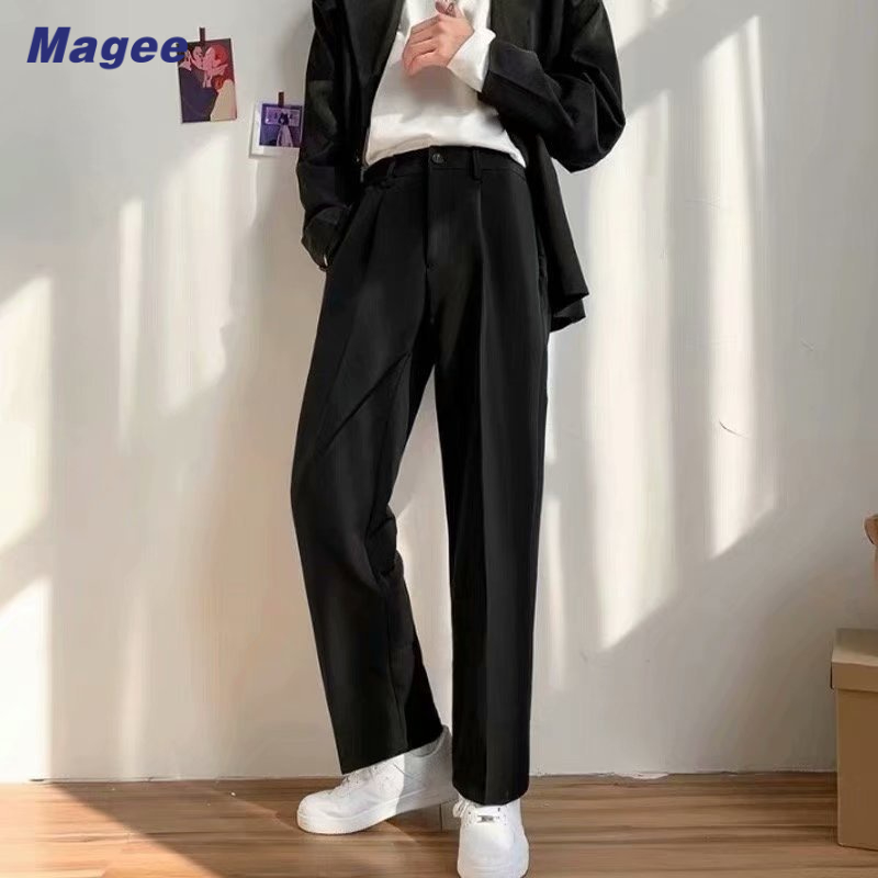 Magee Quần Tây Ống Đứng Dáng Rộng Mỏng Phong Cách Phương Tây Thời Trang Mùa Hè Giản Dị Dành Cho Nam