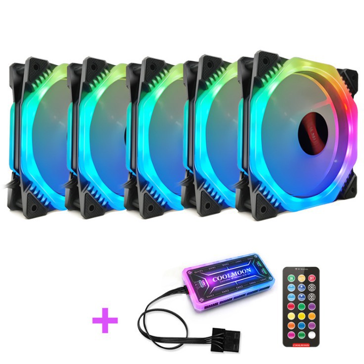 Bộ kit 5 fan led rgb Coolmoon V8