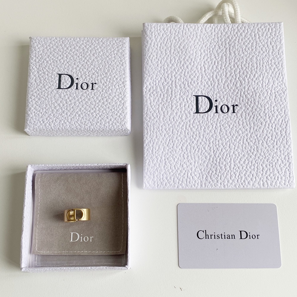 Nhẫn đeo tay Dior mạ vàng bạc 925 thiết kế đơn giản phong cách Hàn Quốc thời trang cho nữ