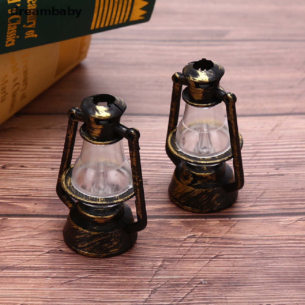 Mô Hình Đèn Dầu Đen Mini Phong Cách Retro Trang Trí Nhà Búp Bê 1: 12
