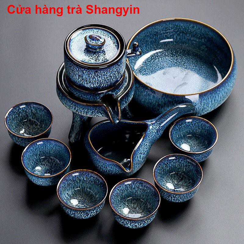 Bộ tràBộ pha trà kung fu bán tự động bằng đá Lazy gốm sứ lò nung cho đồ gia dụng ấm cổ điển111111