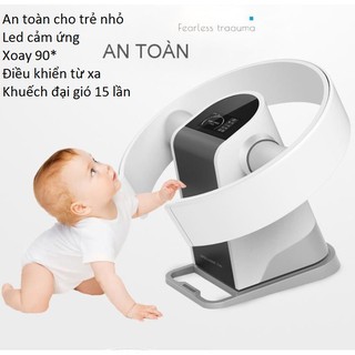 Quạt không cánh công nghệ 4.0 quạt không cánh an toàn cho trẻ nhỏ có thể xoay 90* có thể treo tường hoặc để bàn