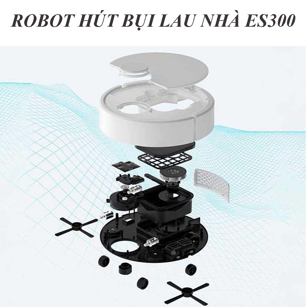 Robot Hút Bụi Lau Nhà/ Máy Hút Bụi Thông Minh ES300. Công Suất Lớn, Lực Hút Cực Mạnh - BẢO HÀNH  3 THÁNG  LỖI 1 ĐỔI 1.