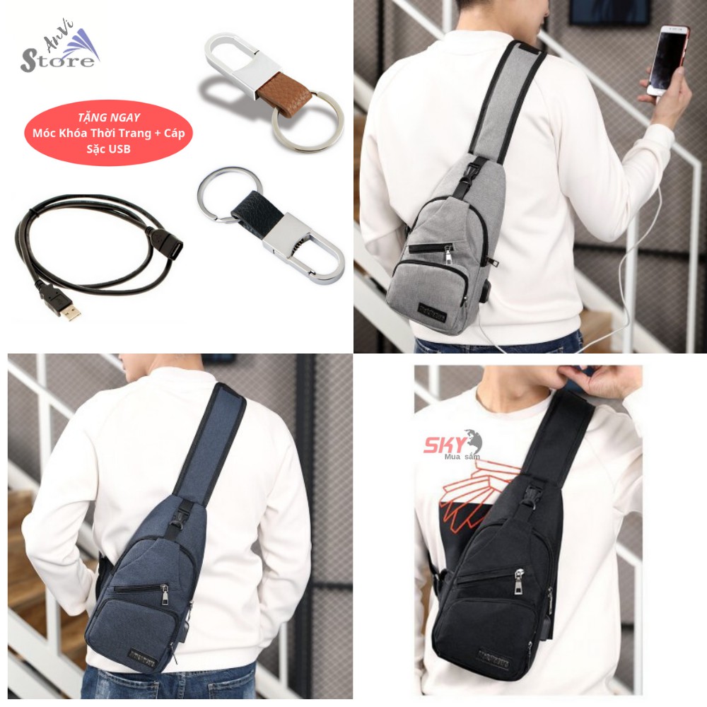 Túi đeo chéo nam vải Polyester  cao cấp có sặc điện thoại | BigBuy360 - bigbuy360.vn