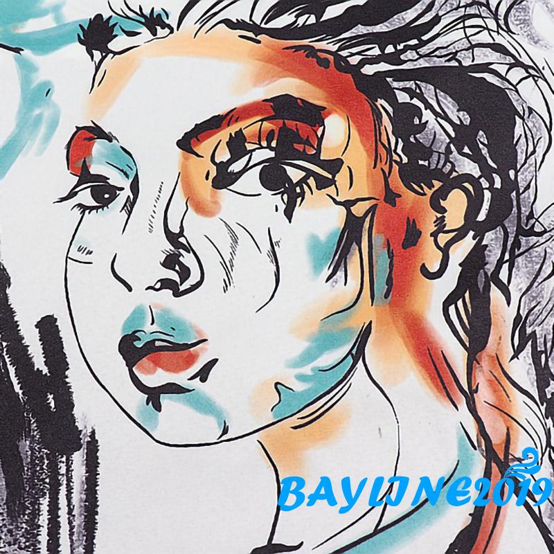 Áo Hai Dây Hở Lưng In Họa Tiết Chân Dung Quyến Rũ Dành Cho Nữ