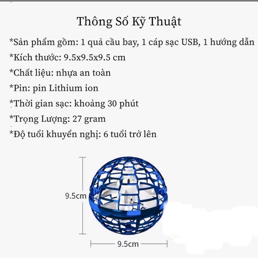 Quả cầu bay ma thuật hiệu ứng Boomerang Bóng bay 360 độ điều khiển bằng tay đồ chơi con quay máy bay điều khiển từ xa