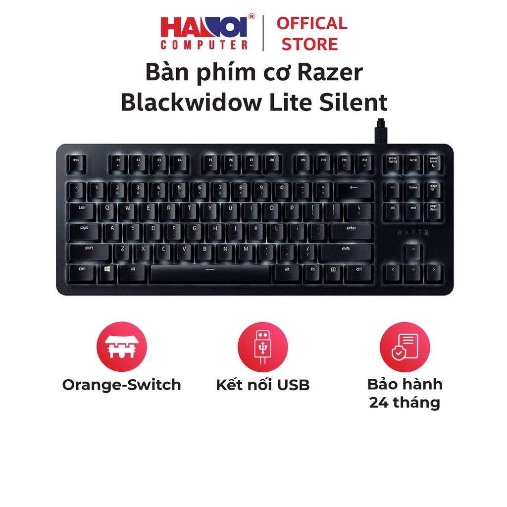 Bàn phím cơ Razer Blackwidow Lite Silent (RZ03-02640100-R3M1) (USB/TKL/Orange Switch)