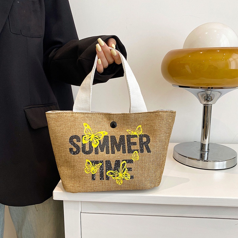 Youyo Túi Xách Đan Rơm Thủ Công In Chữ Đi Biển Thường Ngày Dành Cho Bạn Gái
