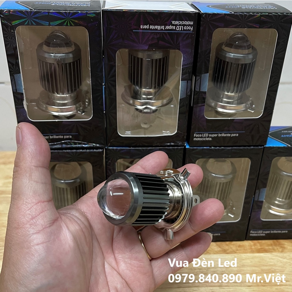 Bi cầu Mini chân H4 - Cos trắng , Pha  trắng dành cho xe máy và xe hơi 12v DC