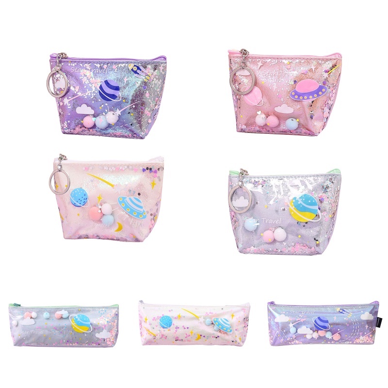 Túi Đựng Bút / Mỹ Phẩm Lấp Lánh Tiện Dụng Mang Theo Du Lịch