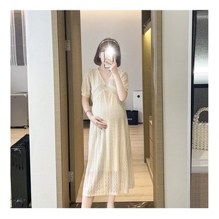 Váy bầu thiết kế đầm bầu xinh a2210 ren xinh dự tiệc