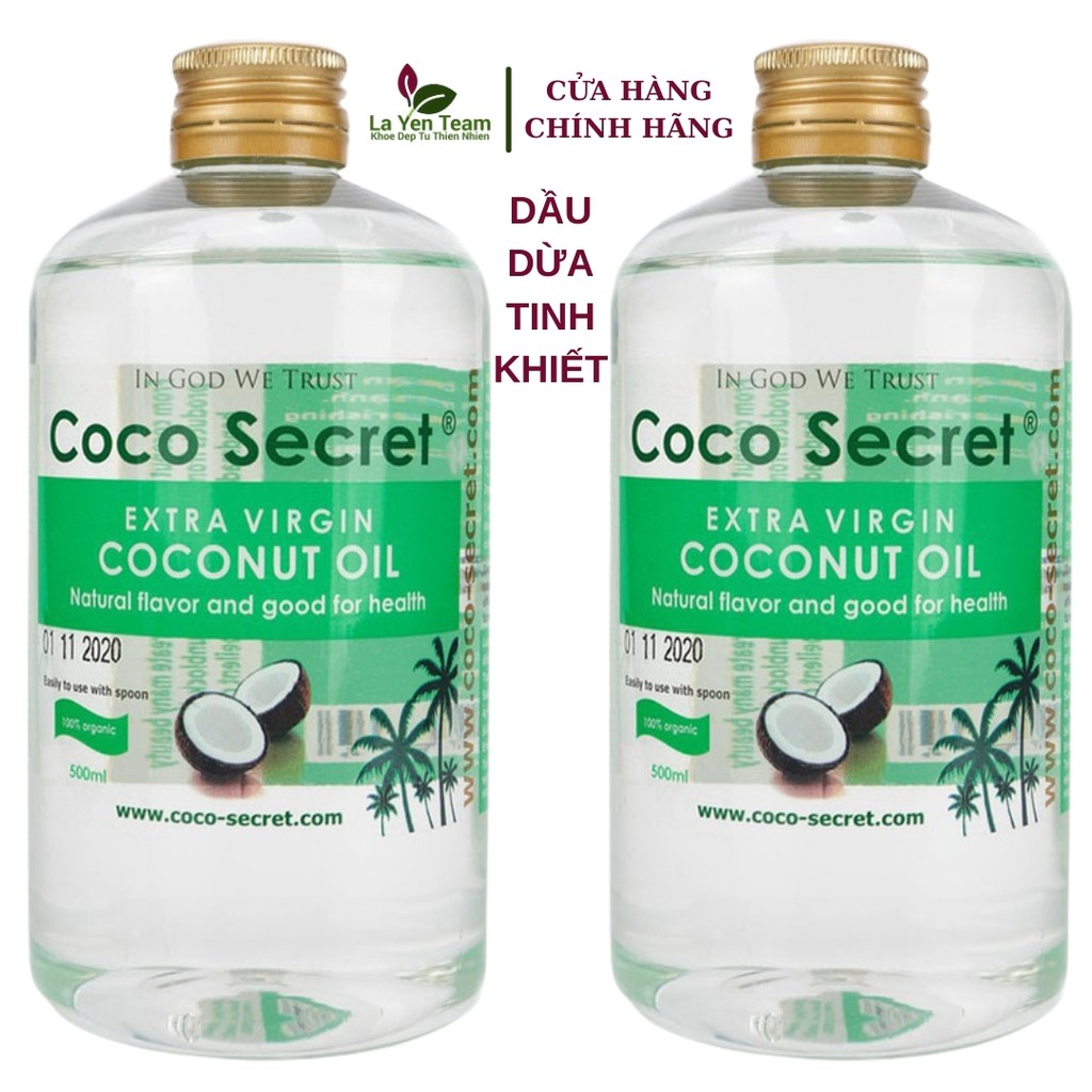 Dầu dừa tinh khiết Coco Secret 500ml - Combo Hấp Dẫn - Khỏe Đẹp Từ Trong Ra Ngoài