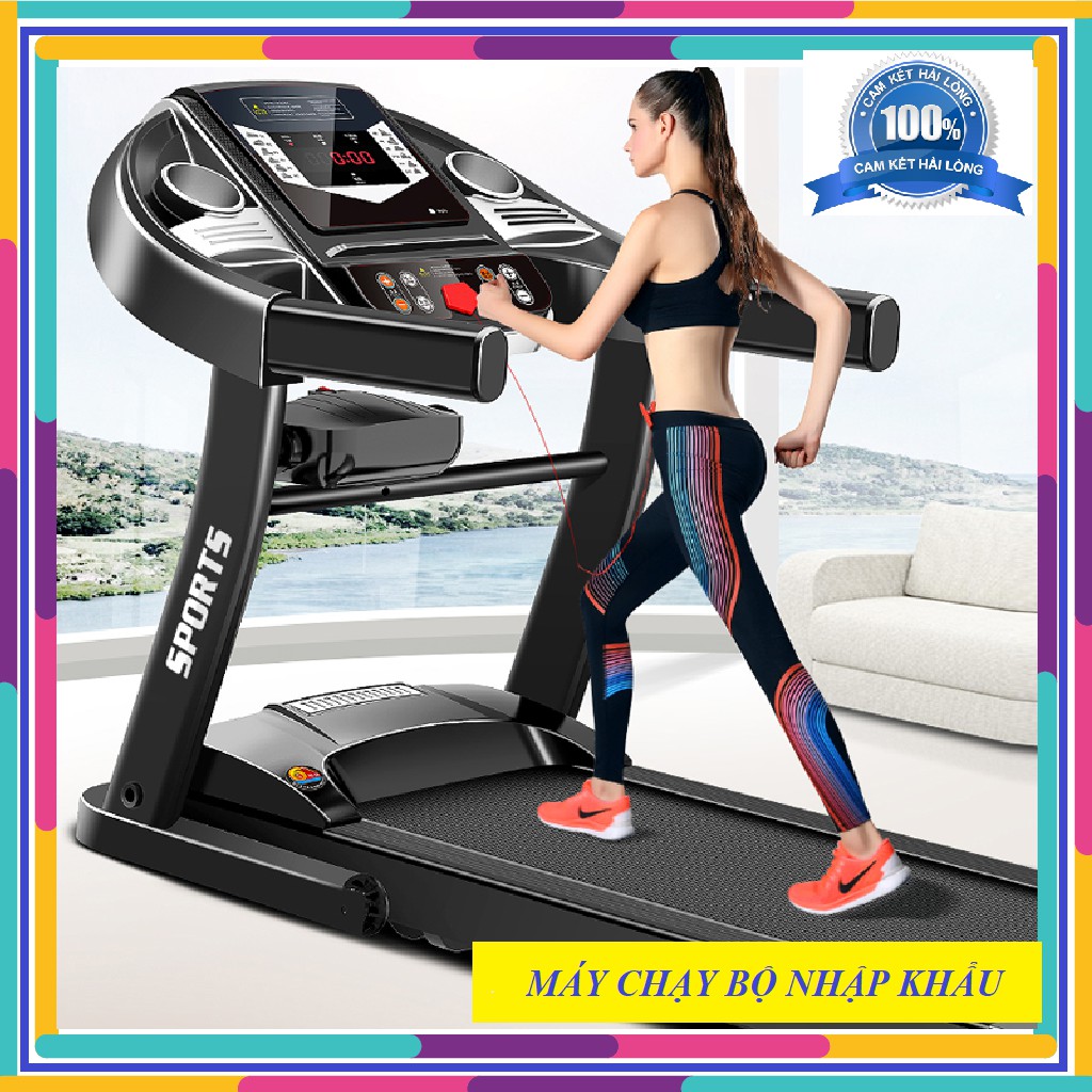 Máy Chạy Bộ Đa Năng Tại Nhà Bản Full, Khung Thép Sơn Tĩnh Điện, Có Chức Năng Nghe Nhạc, Chống Ồn.