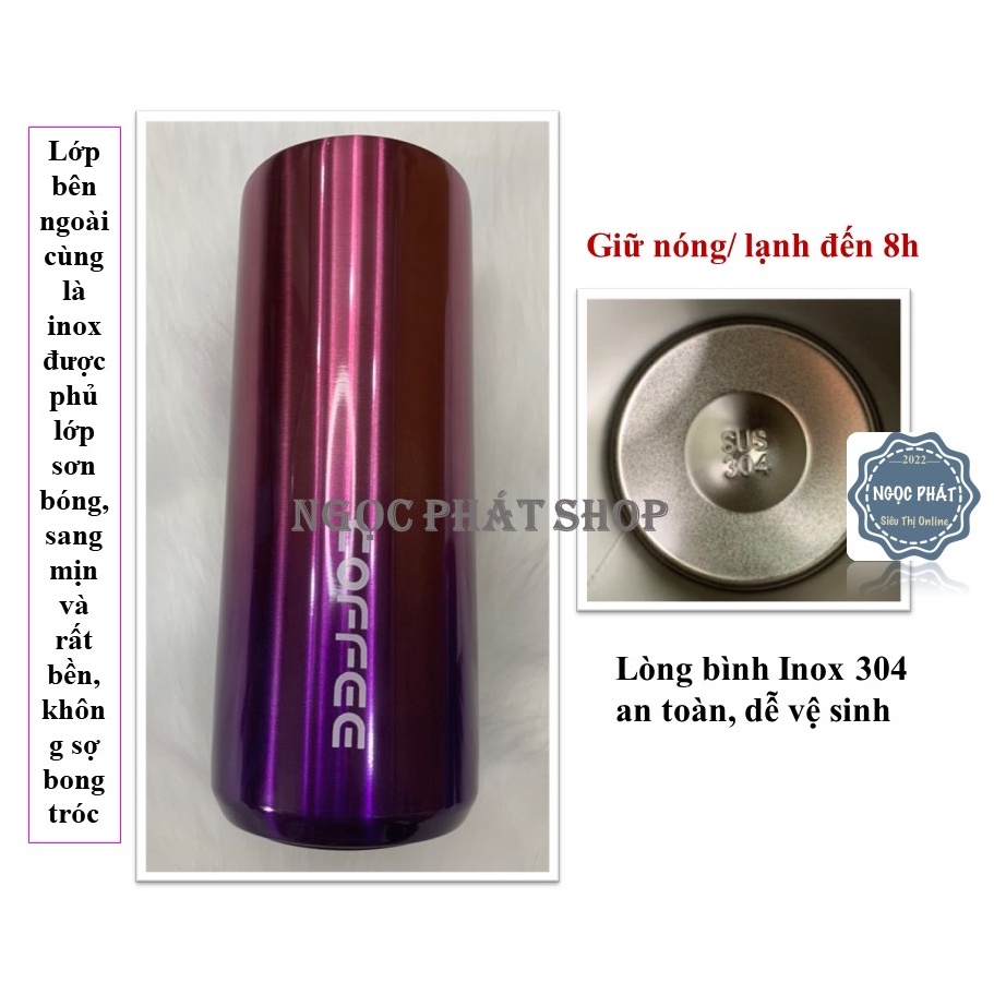 [CHẤT] Bình giữ nhiệt, Ly giữ nhiệt Cao Cấp inox 304 Dung Tích 510ml