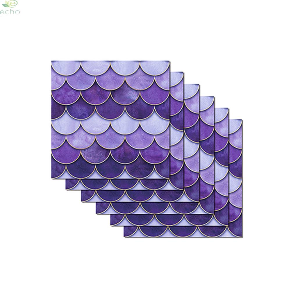 ECHO~Wall Sticker Decor Kitchen Mosaic Self-adhesive Splashback Stickers Tile#Ready Stock