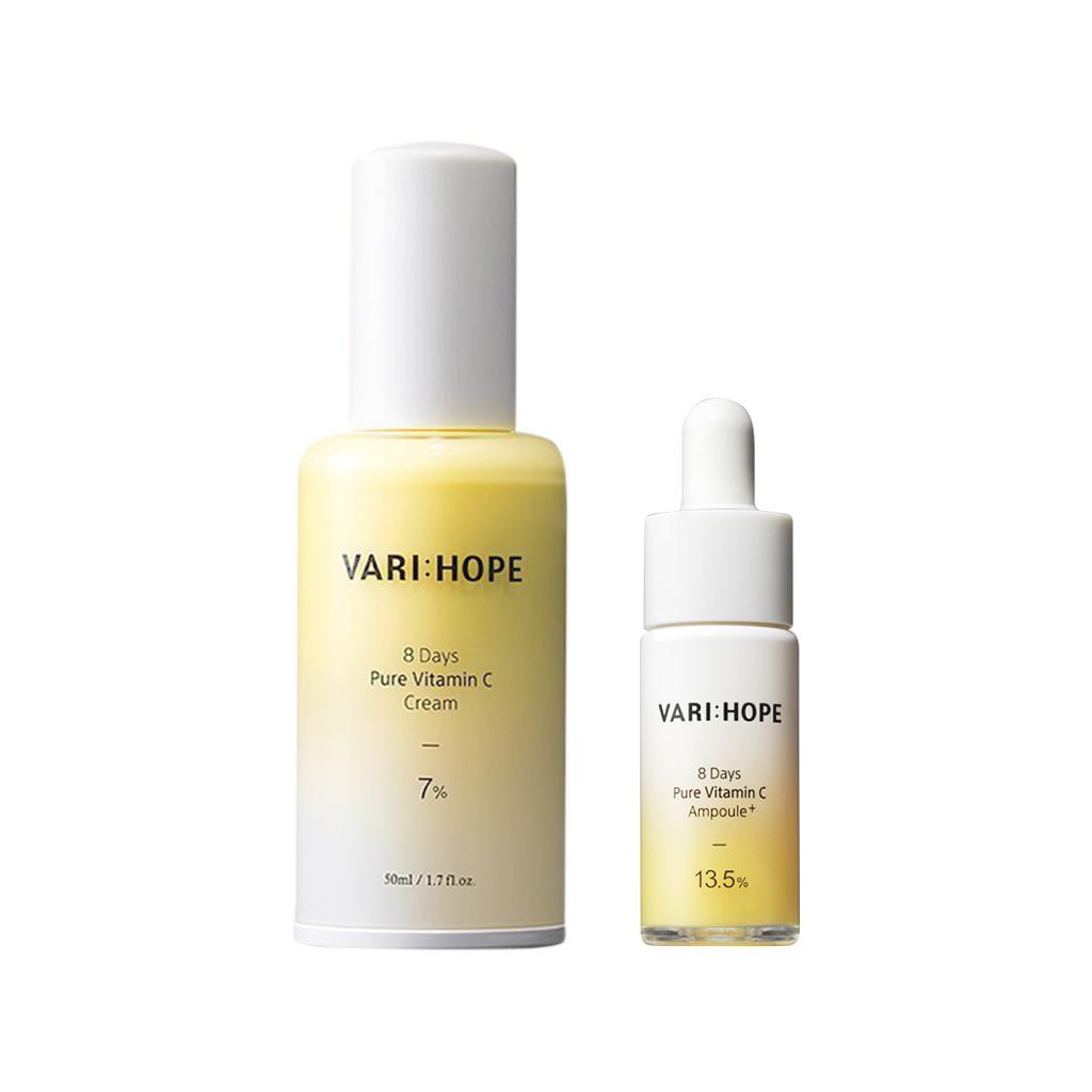 Bộ Đôi Dưỡng Trắng Và Làm Mờ Vết Thâm Vượt Trội Vitamin C Varihope (Serum Vitamin C +Cream Vitamin C Vari:Hope))