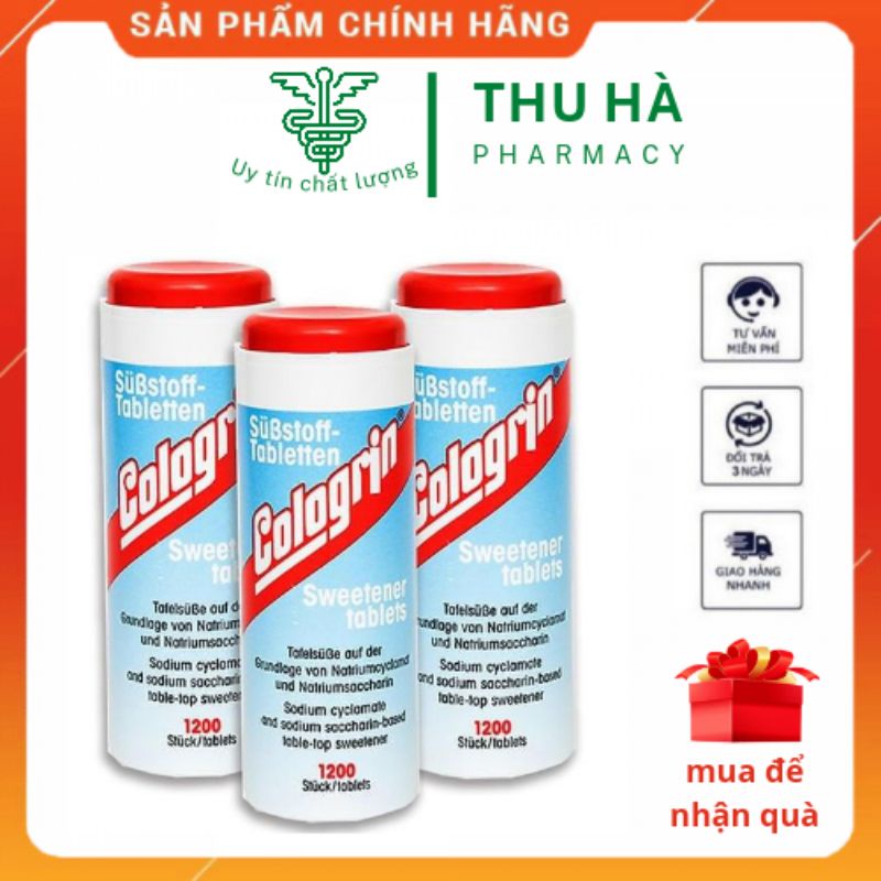Đường ăn kiêng cologrin nhập khẩu từ đức lọ 1200 viên - cho người tiểu đường và ăn kiêng