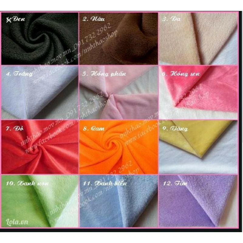 Sỉ 2kg vải vụn nhung lông đủ màu